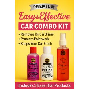Car & Bike Care Combo – Polish, Shampoo & Air Freshener (3-in-1 Pack)